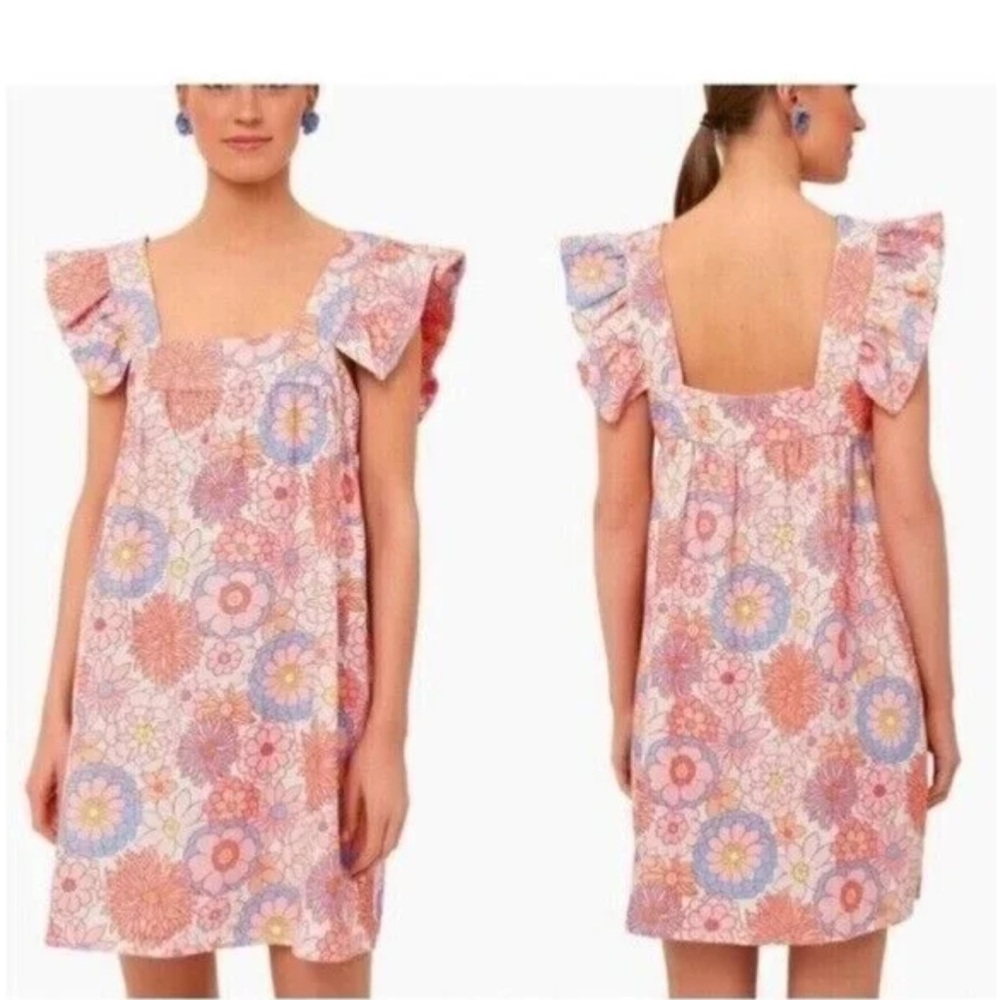 Tuckernuck Pink Multi Floral Ruffle-Sleeve Mini Dress